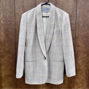 Vintage Norton McNaughton Gray Plaid Blazer Size 8